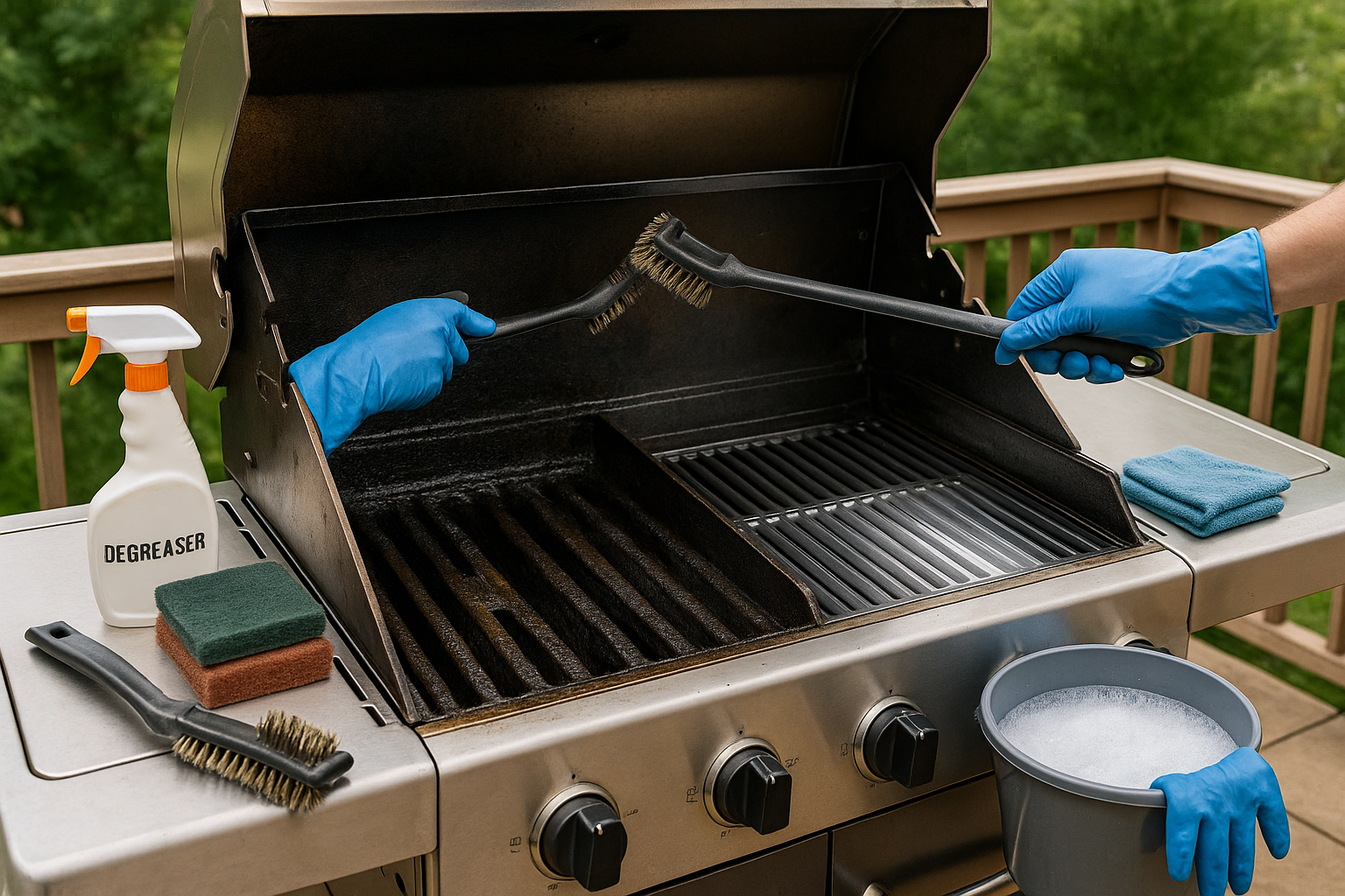 Professional BBQ grill Cleaning Service, front
