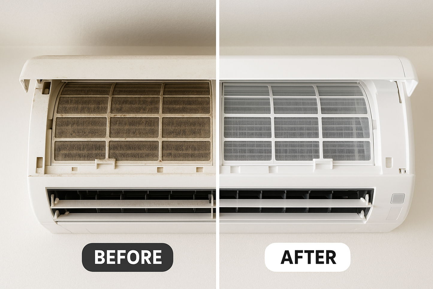 Air conditionner clean before and after